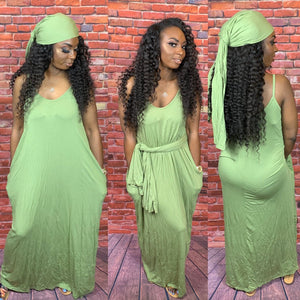 A Long Day Maxi (Olive) (Plus sizes are available)